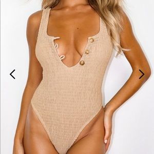 NWT tan one piece swimsuit